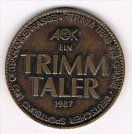 *** PENNING  AOK EIN TRIMM TALER  1987 - Pièces écrasées (Elongated Coins)