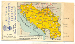 RAILWAY MAP FNR YUGOSLAVIA YEAR 1950 - Mapas