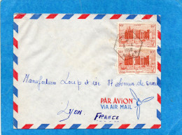 MARCOPHILIE -lettre NIGER   Pour France Cad H Exagonal DIRKOU1958--2-stamps AOF - Covers & Documents