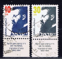 IL+ Israel 1986 Mi 1020 1033 Theodor Herzl - Usati (con Tab)