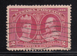 Canada Used Scott #98 2c Edward VII & Alexandra - Quebec Tercentenary - Used Stamps