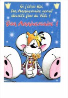 Carte DIDDL N° 18 - Joyeux Anniversaire - SOURIS MOUSE Roi Couronne Baguette - Diddl