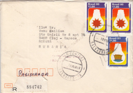 24143- ENERGY CONSERVATION, STAMPS ON REGISTERED COVER, 1980, BRAZIL - Brieven En Documenten