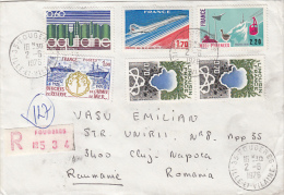 24153- AQUITAINE, CONCORDE PLANE, CABLE CAR, LIMOUSIN, SHIPS, STAMPS ON REGISTERED COVER, 1976, FRANCE - Lettres & Documents