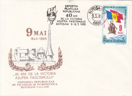 24182- VICTORY OVER FASCISM, MONUMENT, SPECIAL COVER, 1985, ROMANIA - Storia Postale
