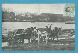 CPA Animée Métier Chargement Attelage BORDS DE SEINE PARIS - La Seine Et Ses Bords