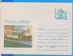 FRIST TRAM TRAMWAYS HOSES TIMISOARA ROMANIA POSTAL STATIONERY - Tram