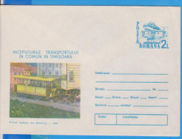 FRIST TRAM TRAMWAYS HOSES TIMISOARA ROMANIA POSTAL STATIONERY - Tramways