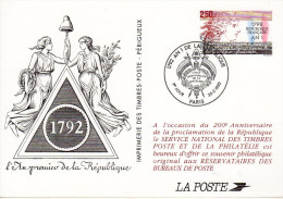 Entier Postal - 1792 An 1 De La République  - 1992- France - Pseudo-officiële  Postwaardestukken