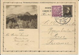 CHECOSLOVAQUIA BRATISLAVA ENTERO POSTAL MONTES TATRAS MONTAÑA 1932 - Postales