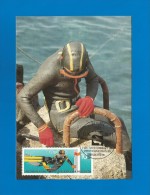 DDR  1985  Mi.Nr. 2961 , 2. Weltmeisterschaft Im Orientierungstauchen Neuglobsow - Maximum Karte - 13. August 1985 - Diving