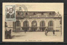 France Journée Timbre 1946  Fouquet De La Varane Troyes 41  La Gare - ....-1949