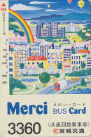 Carte Prépayée JAPON - Jeu - Ballon & Arc En Ciel - BALLOON & RAINBOW JAPAN Prepaid Merci Bus Card - 174 - Jeux