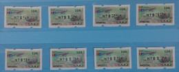 Set Of 8 Black Imprint 2015 ATM Frama Stamps-TAIPEI Stamp Exhi.-Taiwan Trout Fish Unusual - Errori Sui Francobolli