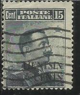 TIENTSIN TIENSTIN 1917 SOPRASTAMPATO D'ITALIA ITALY OVERPRINTED CENTS 6 C SU 15 CENT. USATO USED OBLITERE' - Tientsin