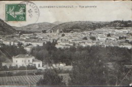 France - Carte Postale Circulee En 1909 - Clermont L'Herault - Vue Generale  - 2/scans - Clermont L'Hérault