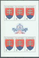 SK 1993-1623 ARMS, SLOVAKIA, MS, MNH - Blocs-feuillets