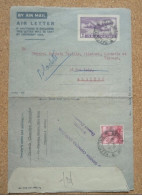 Air Letter India Postage Avec Complément D'affranchissement Pour Alger Oblitération Calcutta - Airmail