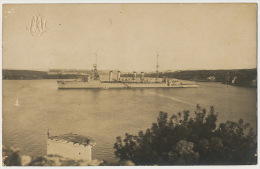 Foto Real Real Photo Crucero Americano " Raleigh " En Mahon 1928 Escrita Holguin Cuba Cuno Seco Cruiser - Menorca