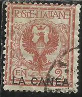 LA CANEA 1905 ITALY OVERPRINTED SOPRASTAMPATO D´ITALIA  2 CENT. USATO USED OBLITERE´ - La Canea