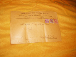 DEVANT DE LETTRE DE 1935. / ASSOCIATION DES ANCIENS ELEVES DE L'ECOLE COLONIALE D'AGRICULTURE DE TUNIS. / CACHETS + TIMB - Used Stamps