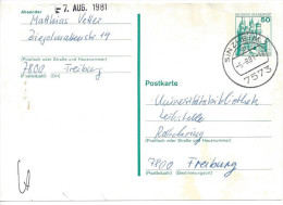 Germany (BRD) 1979 Postkarte (o)  Mi.P126  (Sinzheim-Freiburg 5.8.81) - Postcards - Used