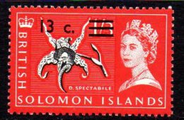 Solomon Islands 1966 Decimal Currency Overprint 13c On 1/3d Definitive, Wmk. Sideways, Hinged Mint (B) - Salomonseilanden (...-1978)