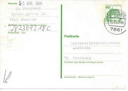 Germany (BRD) 1980 Postkarte (o)  Mi.P131  (Neuenweg-Freiburg 3.8.81) - Cartes Postales - Oblitérées