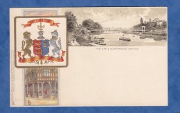 CPA Début 1900 - CHESTER - The Dee & Suspension Bridge - Raphael Tuck & Sons Heraldic Postcard N° 1031 - TOP RARE - Chester