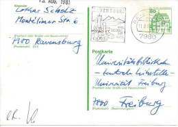 Germany (BRD) 1980 Postkarte (o)  Mi.P131  (Ravensburg-Freiburg 11.8.81) - Cartes Postales - Oblitérées