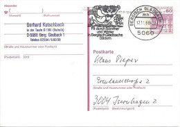 Germany (BRD) 1981 Postkarte (o)  Mi.P135 II  (Bergisch Gladbach-Isernhagen 17.11.88) - Cartes Postales - Oblitérées