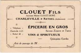 Clouet Fils, Charleville & Rethel ( Ardennes ) Epicerie En Gros ( Pub ) - Publicité