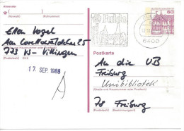 Germany (BRD) 1981 Postkarte (o)  Mi.P135 II  (Fulda-Freiburg  12.10.88) - Cartes Postales - Oblitérées