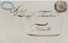 LV222 -1 Febbraio 1853- Involucro Da Mantova A Trento Con 6 Kr .bruno - FRANCOBOLLO AUSTRIA USATO IN LOMBARDO VENETO - - Lombardo-Vénétie