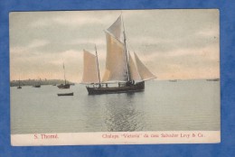 CPA - SAO THOMé - Chalupa " Victoria " Da Casa Salvador Levy - TOP RARE - Bateau Ship - São Tomé Und Príncipe