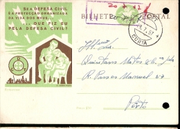 Portugal &  Bilhete Postal, Se A Defesa Civil é A Protecção Organizada Da Vida Dos Meus.... Curia, Porto 1957 (277 - Storia Postale