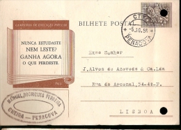 Portugal &  Bilhete Postal, Campanha De Educação Popular, Cheira, Penacova, Lisboa 1956 (278) - Covers & Documents