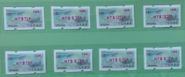 Set Of 8 Red Imprint 2015 ATM Frama Stamps-TAIPEI Stamp Exhi.-Taiwan Trout Fish Unusual - Errori Sui Francobolli
