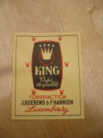 Luxembourg Torrefaction Café King 1950 7 Op 8 Cm - Non Classés