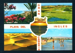 Delcampe - SPAIN  -  Playa Del Ingles  Multi View  Used Postcard As Scans - Gran Canaria