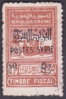 Syrie Obl. N° 285 Timbres Fiscaux Surcharge Postes Syrie - - Oblitérés