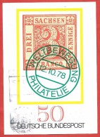 GERMANIA USATO - 1978 - 50° Deutsche Bundespost - Con Affrancatura Supplementare - Annullo HAMBURG 1979 - Postcards - Used