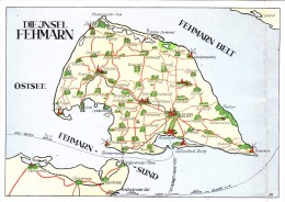 CPSM ALLEMAGNE @ BURG Of FEHMARN - Carte Géographique En 1954 - Plié à Droite - Burg