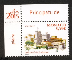 Monaco 2015 - Yv N° 2991 ** - 800 ANS DE LA FORTERESSE - Ongebruikt