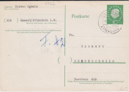 Bund Heuss Med Gzs P 37 PSt I Stempel Ennest ü Attendorn 1960 - Postcards - Used