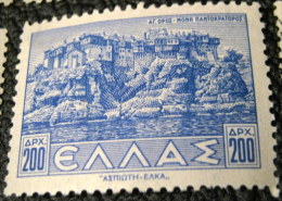 Greece 1943 Landscapes Monastery On Mount Athos 200dr - Mint - Nuovi