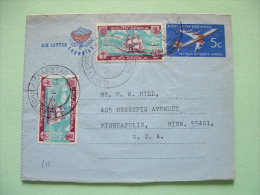 South Africa 1964 Aerogram To USA - Plane - Ships - Protea Flower - Covers & Documents