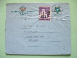 South Africa 1965 Aerogram To Germany - Plane Protea Flower - Grapes - Cartas & Documentos