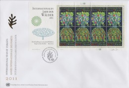 United Nations FDC Mi 736-737 International Year Of Forests - Trees - Full Sheet - 2011 - FDC