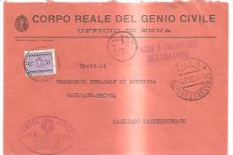 76436) Lettera Tassa A Carico Del Destinatario Con 50 Cent. Del Servizio Da Enna  A Gagliano Il 5-8-1936 - Taxe